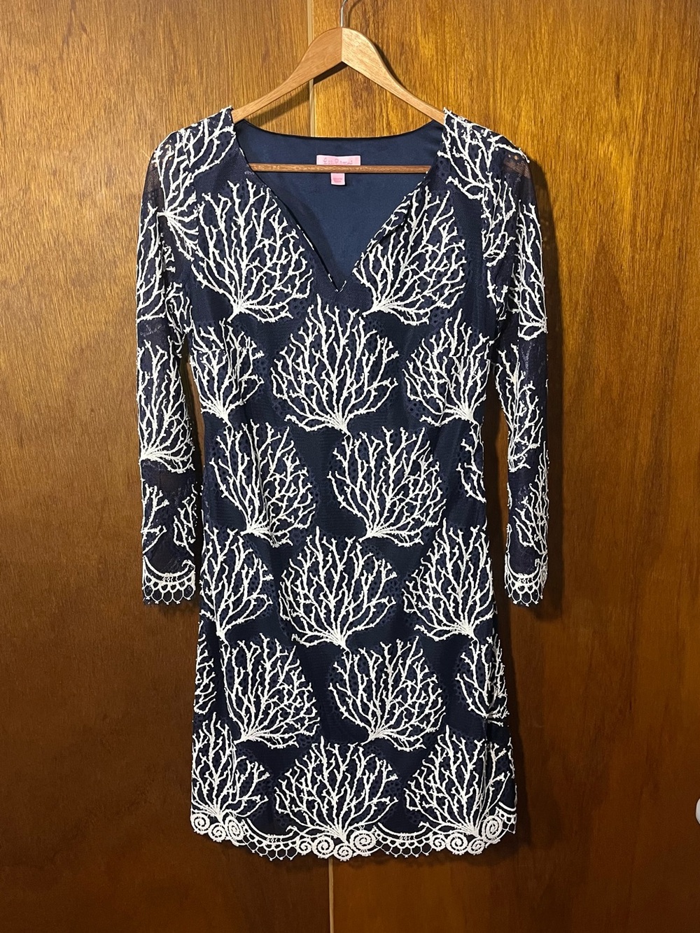 Lilly Pulitzer Navy Dress with White Coral Lace